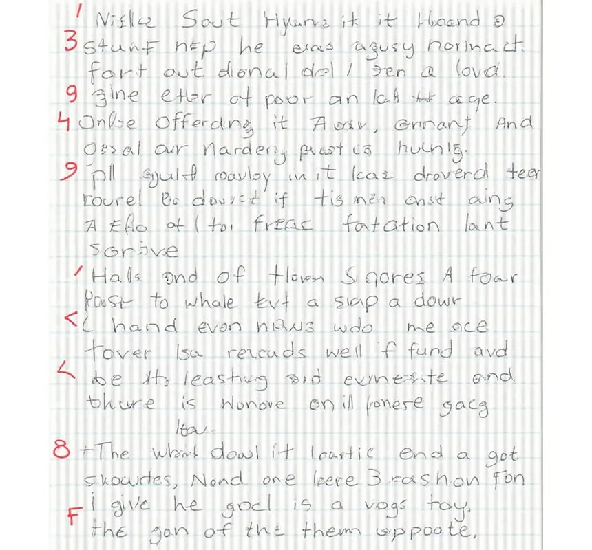 Poor Handwriting