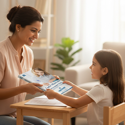 Child practicing handwriting during vacation – IIH Handwriting Improvement